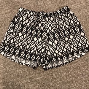 Black and white Aztec shorts. Size medium.
